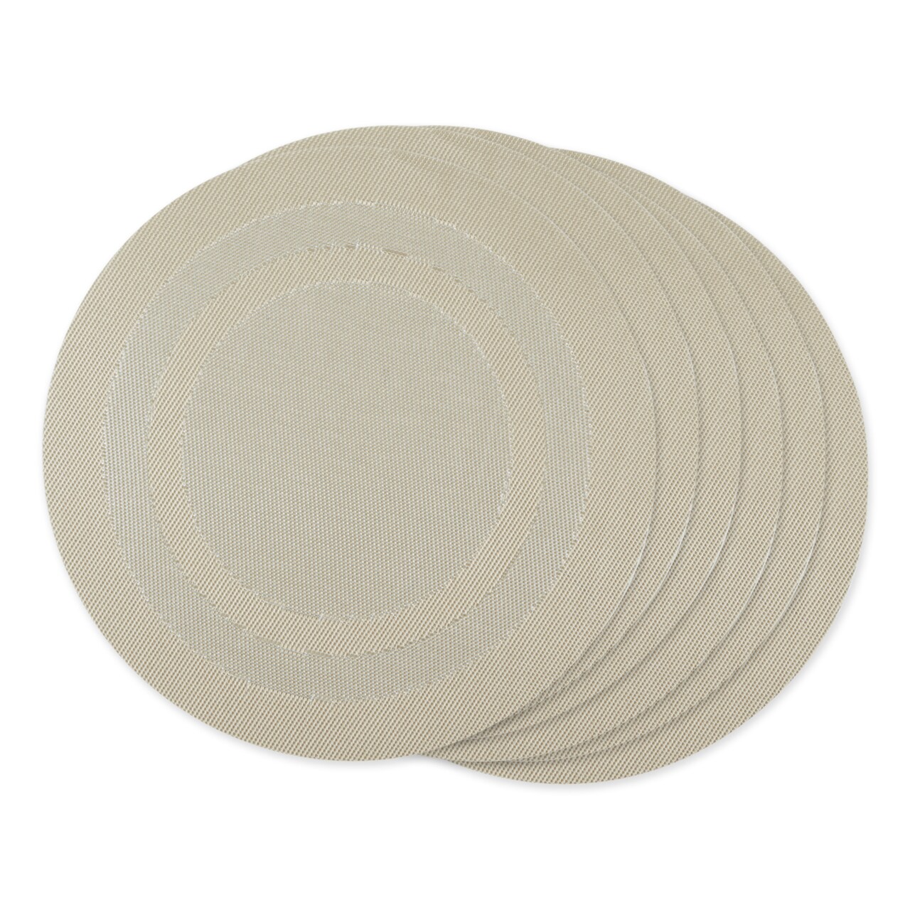 Contemporary Home Living Double Framed Round Placemats - 13.75" - Brown - Set of 6